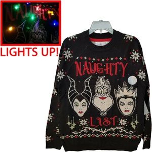 NWT Disney Villains Naughty List Light Up Sweater